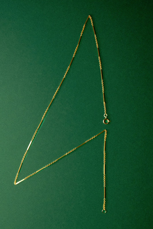 Vintage Gold Fancy Link & Bar Chain Necklace
